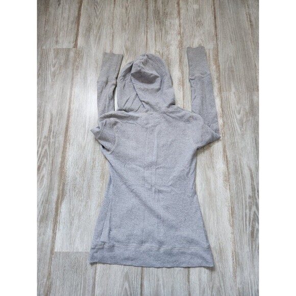 VTG So Wear It Declare It Waffle Knit Hoodie Gray Long Sleeve Pocket Sz L Y2K - Picture 7 of 7